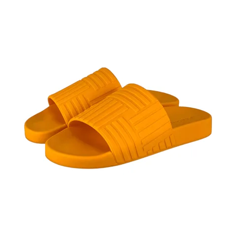 Bottega Veneta Orange Rubber Men Slides 40 - 1