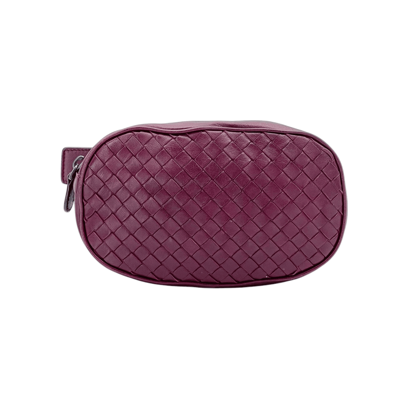 Bottega Veneta Burgundy Intrecciato Leather Belt Bag - 1
