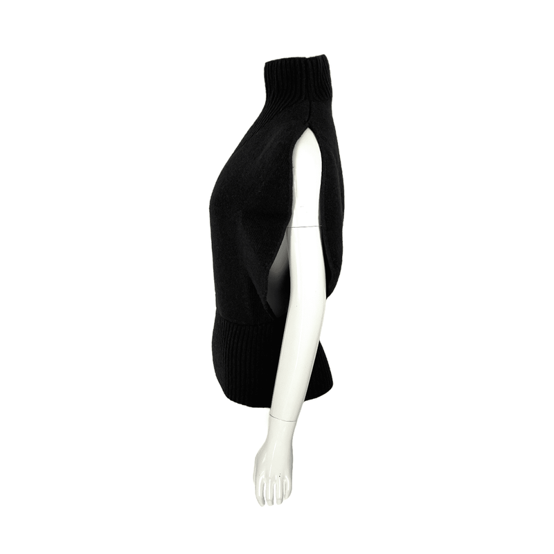 Bottega Veneta Black Wool Sleeveless Turtleneck Sweater M - 3