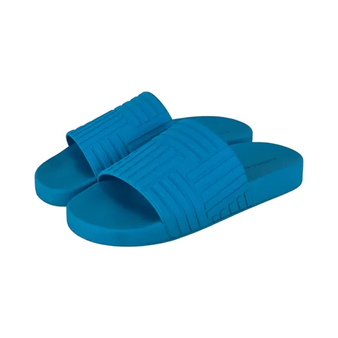 Bottega Veneta Blue Rubber Men Slides 40