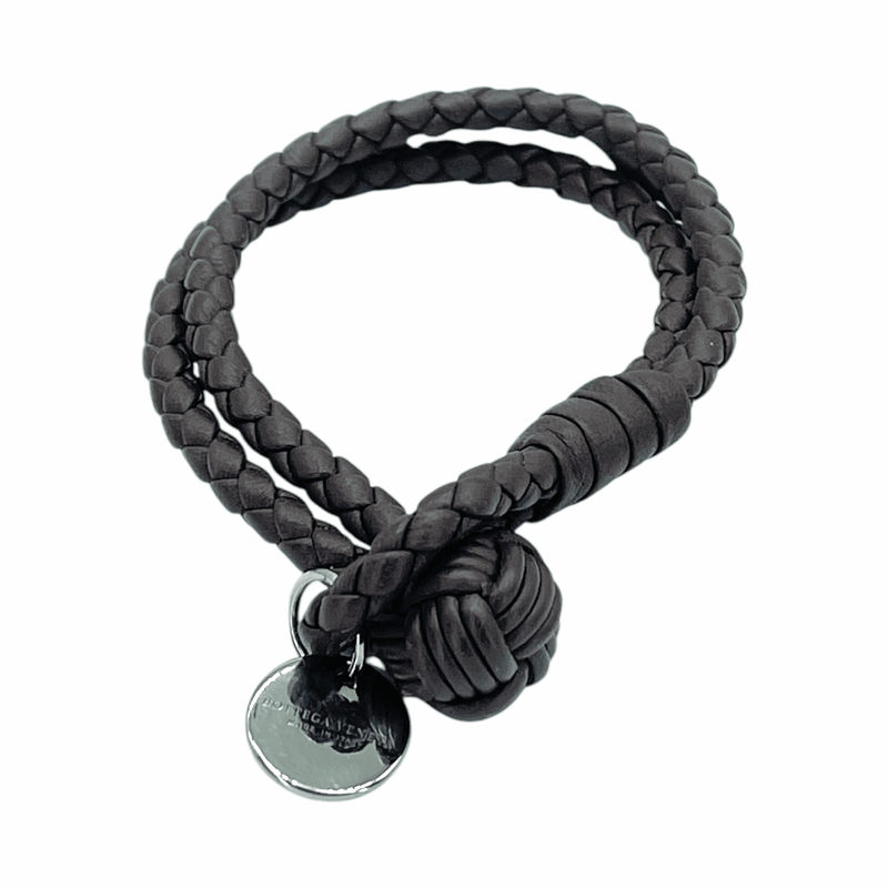 Bottega Veneta Brown Intrecciato Leather Bracelet S - 1