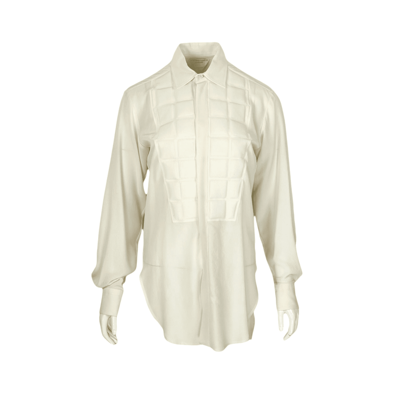 Bottega Veneta Ecru Padded Long Shirt 36 - 1
