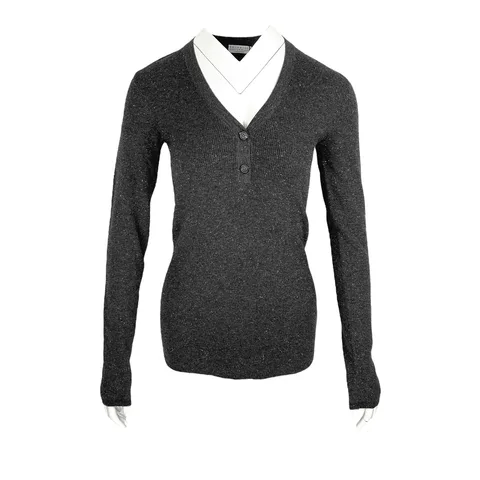Brunello Cucinelli Anthracite Cashmere Sweater L - 1