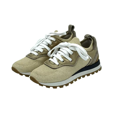 Brunello Cucinelli Gold Fabric Sneakers 36.5 - 1
