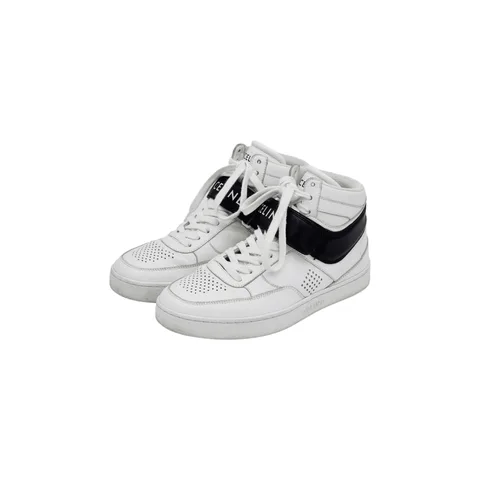 Celine White Black Leather CT03 High Top Sneakers 38 - 1