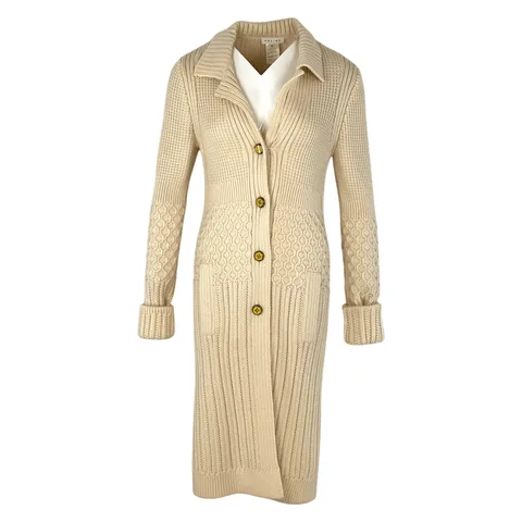 Celine Cream Long Cardigan M - 1