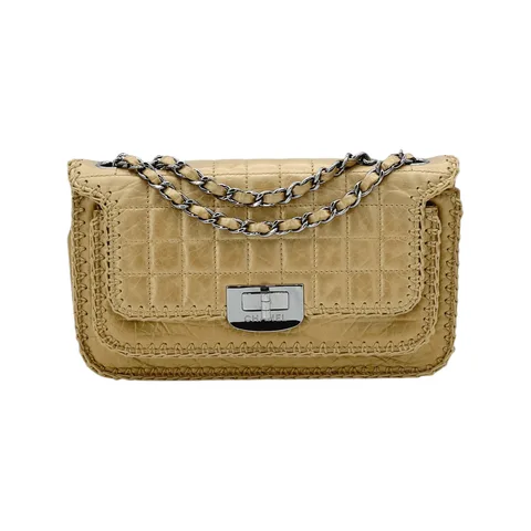 Chanel Vintage Gold Whipstitch Square Quilt Reissue Flap Bag