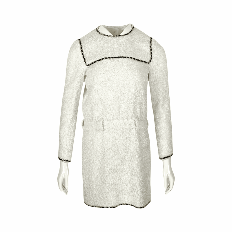 Chanel White Tweed Metiers D'Art 2019 Dress 34 - 1