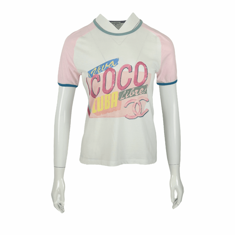 Chanel White Multicolor Coco Cuba Libre Tshirt S - 1