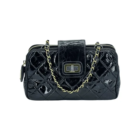 Chanel Black Crinkled Calfskin Reissue Satchel