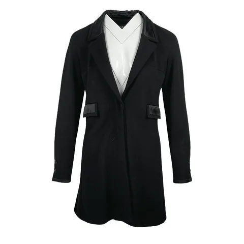 Chanel Black Gersey Wool Satin Trimmings 2007 Jacket 38 - 1