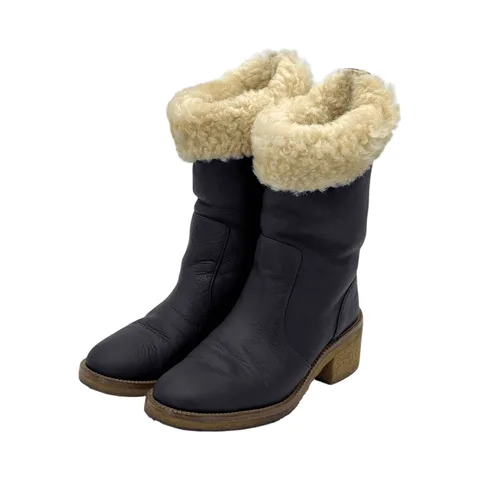 Chanel Brown Leather Ankle Boots 37.5 - 1