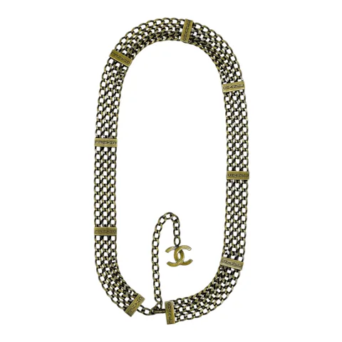 Chanel Gold Chain CC Logo Belt 85 - 1