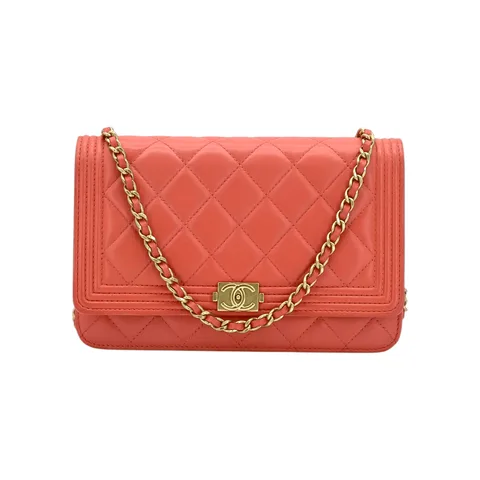 Chanel Lambskin Pink Gold CC Woc - 1