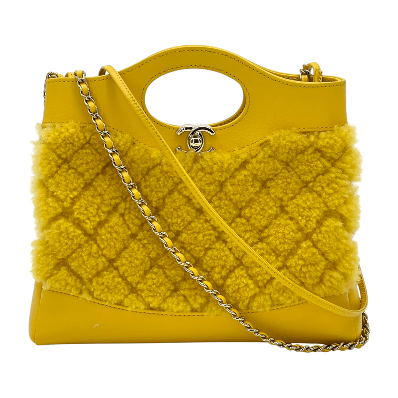 Chanel Mustard Calfskin Shearling 31 Mini Shopping Bag - 1