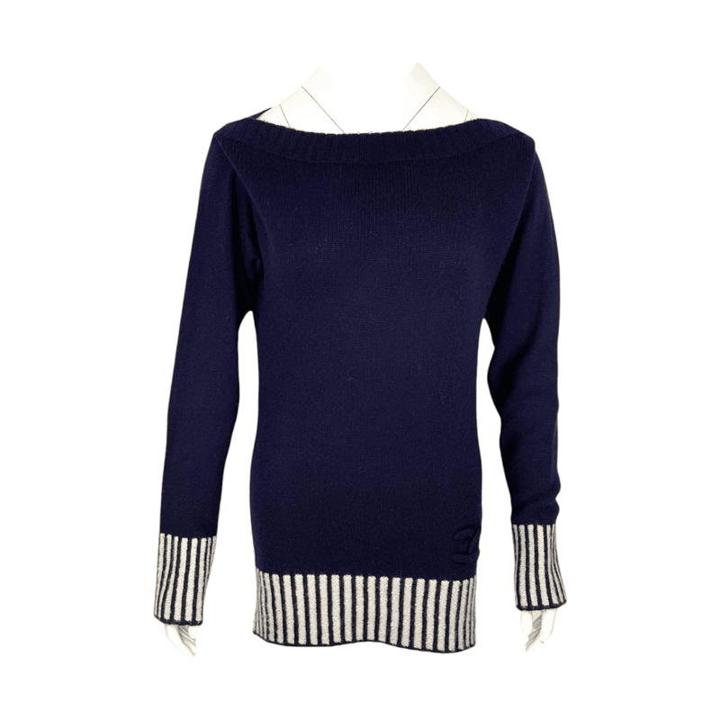 Chanel Navy Blue Vintage Knitwear 36 - 1