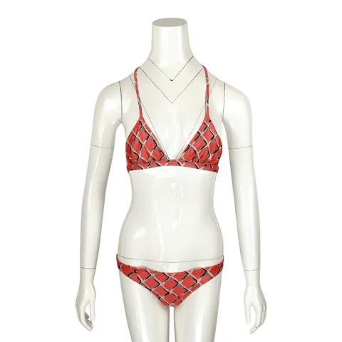 Chanel Pink Black White Swimsuit 2 Pieces 36 - 1