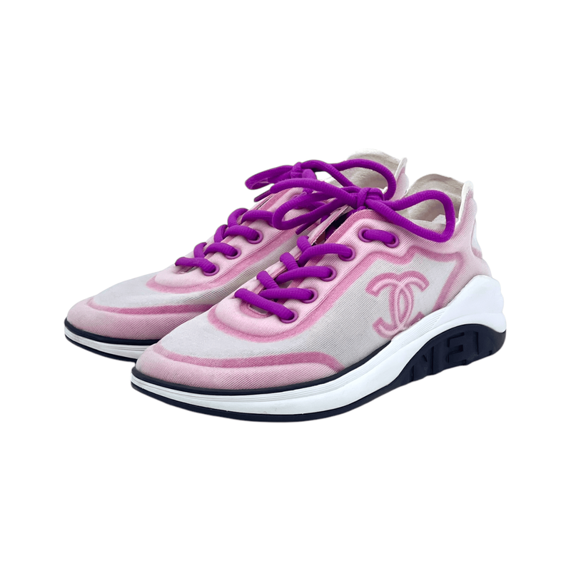 Chanel Pink CC Mesh Sneakers 36 - 1