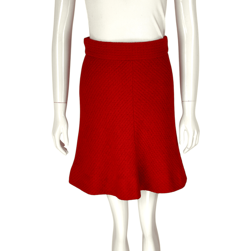 Chanel Red Wool Skirt 36 - 1