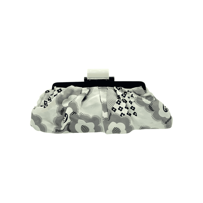 Chanel Ecru Silk Fabric Clutch - 1
