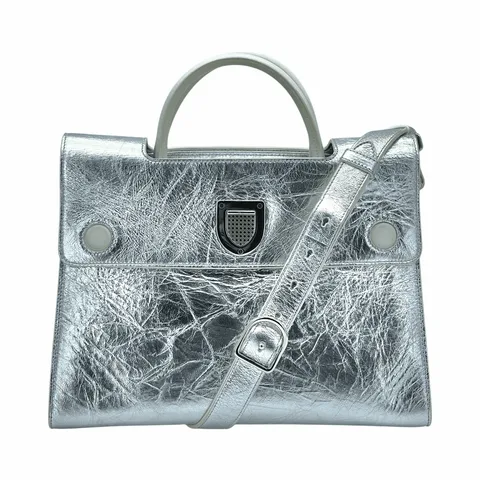 Christian Dior Metallic Silver Calfskin Diorever Tote Bag