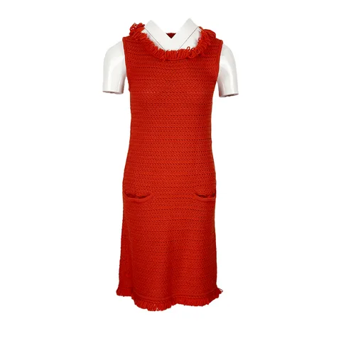 Christian Dior Orange Wool Knit Dress FR40 - 1