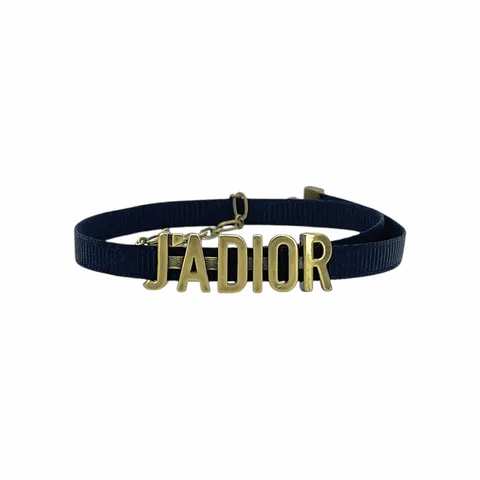 Christian Dior Black Fabric Gold J'Adior Choker - 1