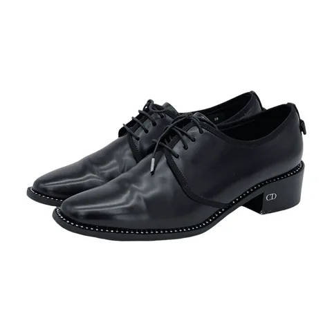 Christian Dior Black Leather Tomboy Oxford 38 - 1