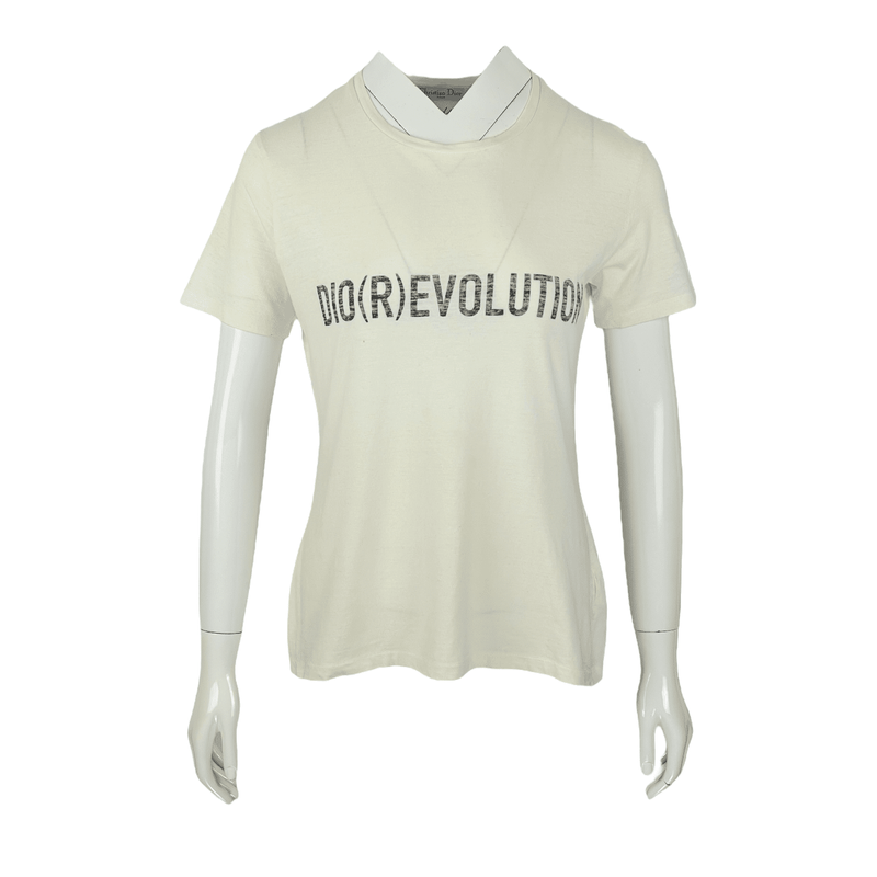 Christian Dior Ecru Diorevolution Cotton Tshirt L - 1