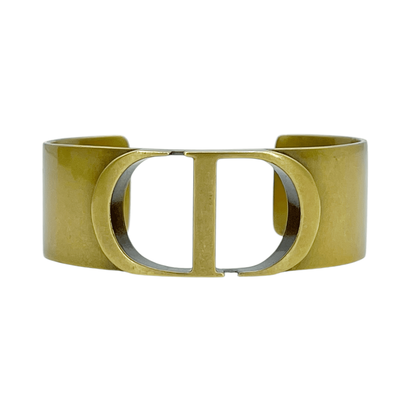 Christian Dior Gold Metal Montaigne Cuff Bracelet - 1