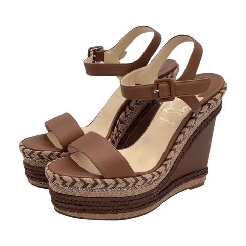 Christian Louboutin Calfskin Espadrille Sandals 37