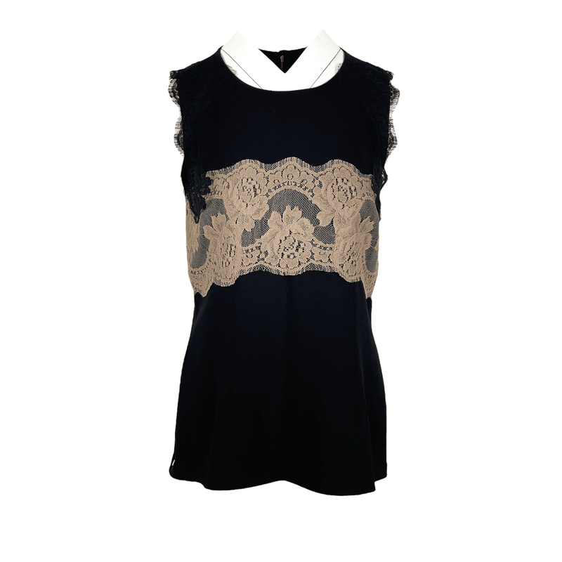 Dolce Gabbana Black Brown Lace Blouse IT46 - 1
