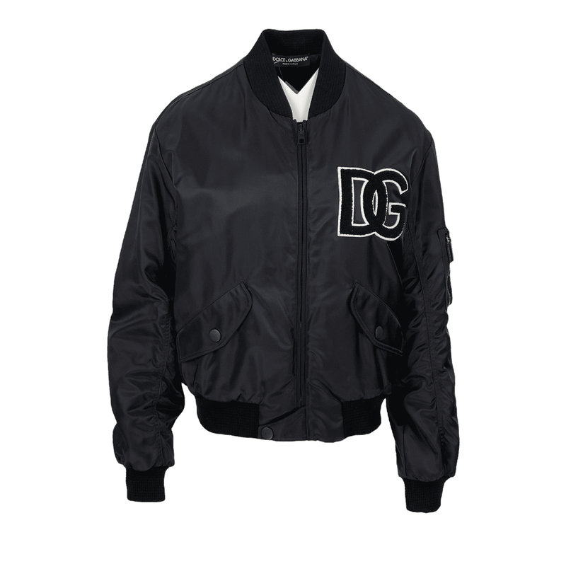 Dolce Gabbana Black DG Patch Bomber Jacket IT40 - 1