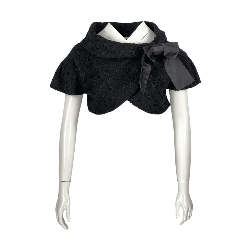 Dolce Gabbana Black Festoon Bow Bolero IT38 - 1