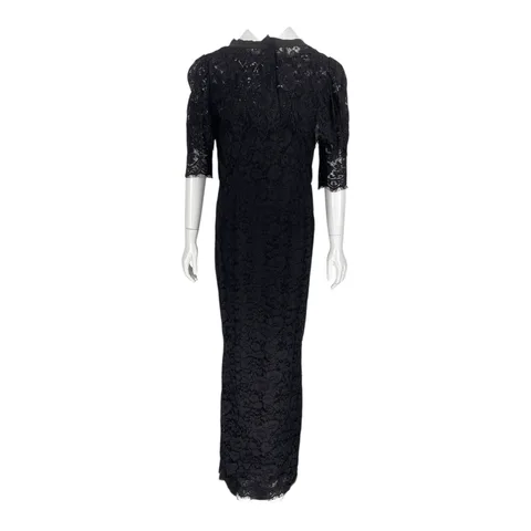 Dolce Gabbana Black Floral Laced Long Dress IT44 - 1