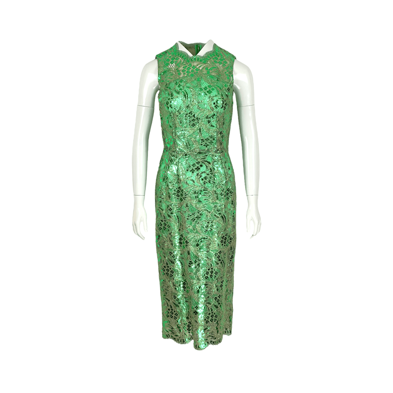 Dolce Gabbana Green Semi Sheer Lace Dress IT40 - 1