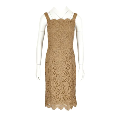 Dolce Gabbana Nude Lace Sleeveless Dress IT40 - 1