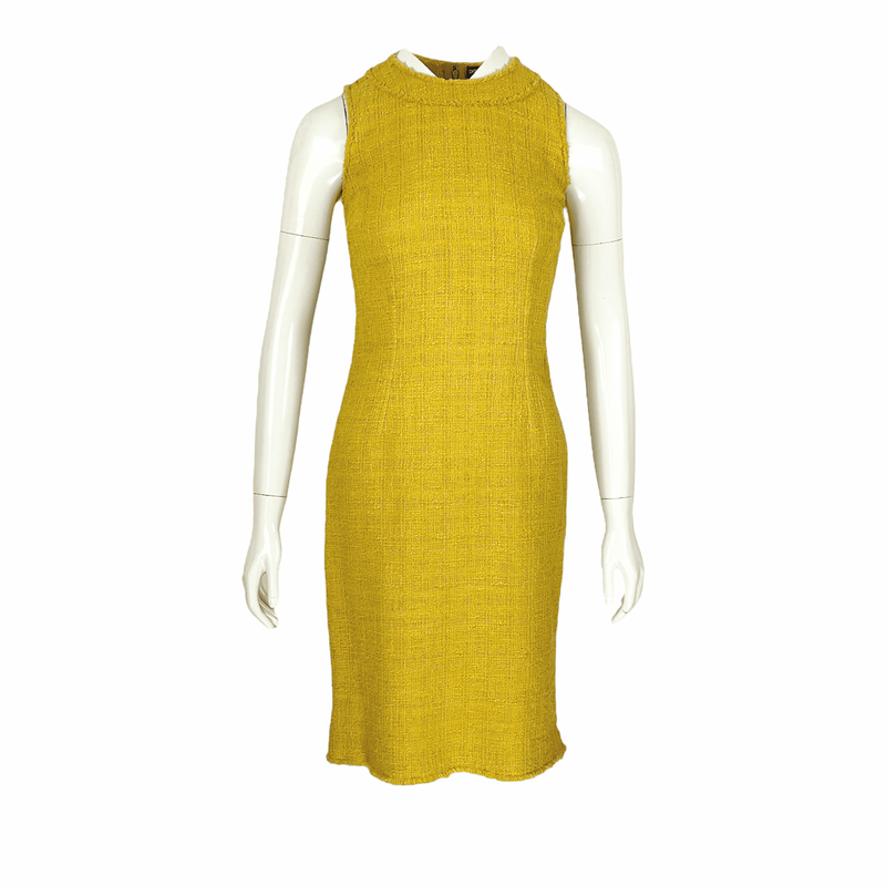 Dolce Gabbana Yellow Cotton Sleeveless Dress IT38 - 1
