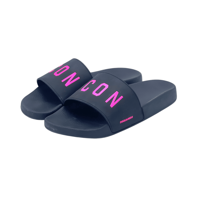 Dsquared2 Black Fuchsia Icon Print Slides  39 - 1
