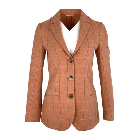 Etro Salmon Cashmere Plaid Blazer Jacket IT40 - 1