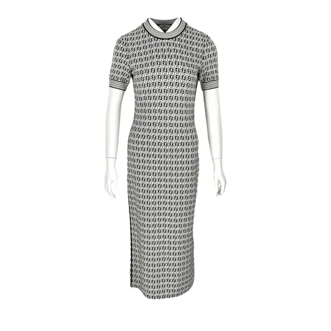 Fendi Black White FF Logo Embroidered Dress IT42 - 1