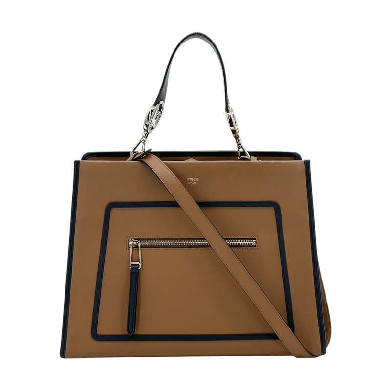 Fendi Calfskin Light Brown Runaway 2Way Shoulder Bag - 1