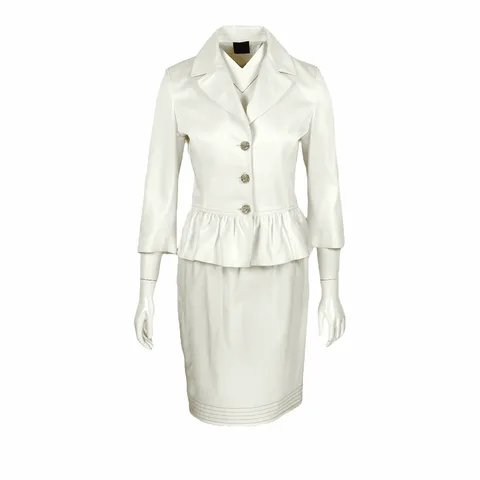 Fendi White Jacket Skirt Set IT40 - 1