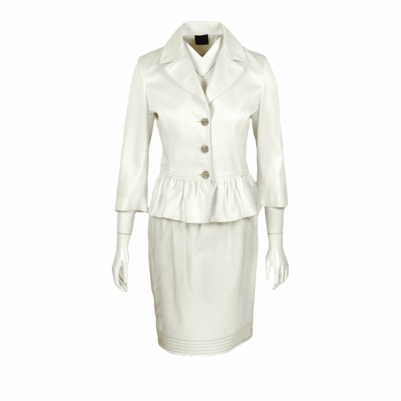 Fendi White Jacket Skirt Set IT40 - 1