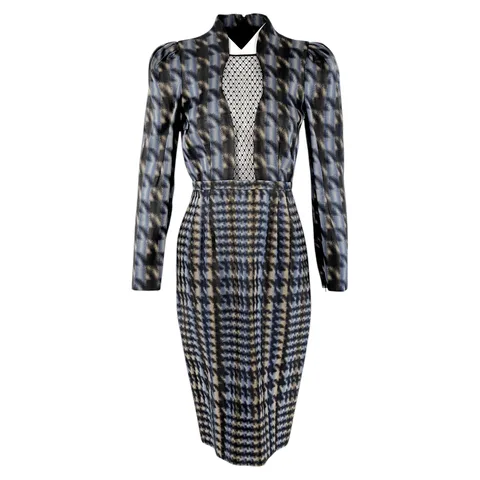 Gucci Multicolor Silk Graphical Long Sleeve Dress IT40