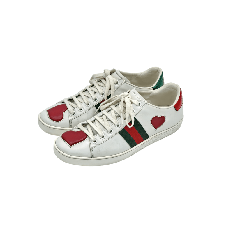 Gucci Ace Embroidered Hearts Sneakers 37.5 - 1