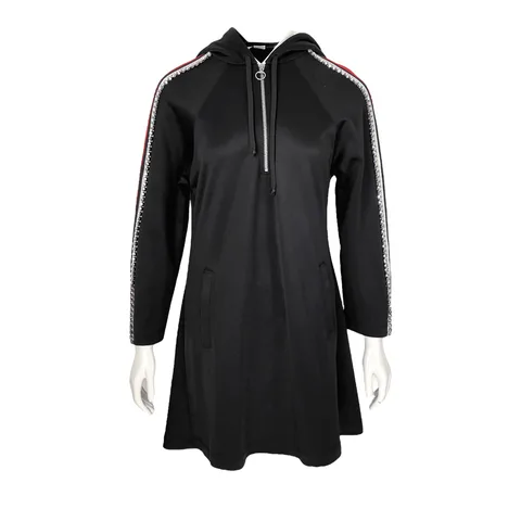 Gucci Black Crystal Trim Hoodie Dress M