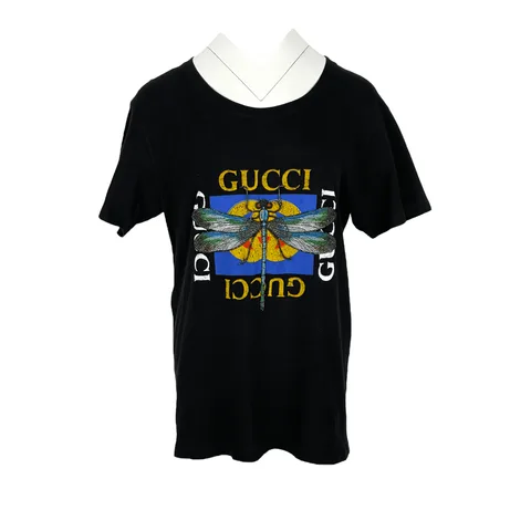 Gucci Black Dragonfly Print Tshirt S - 1