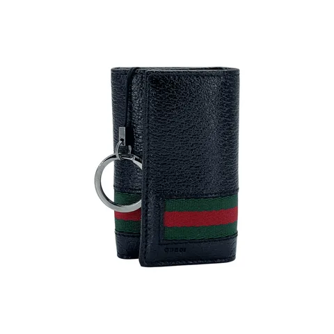 Gucci Black Leather 6 Key Case - 1