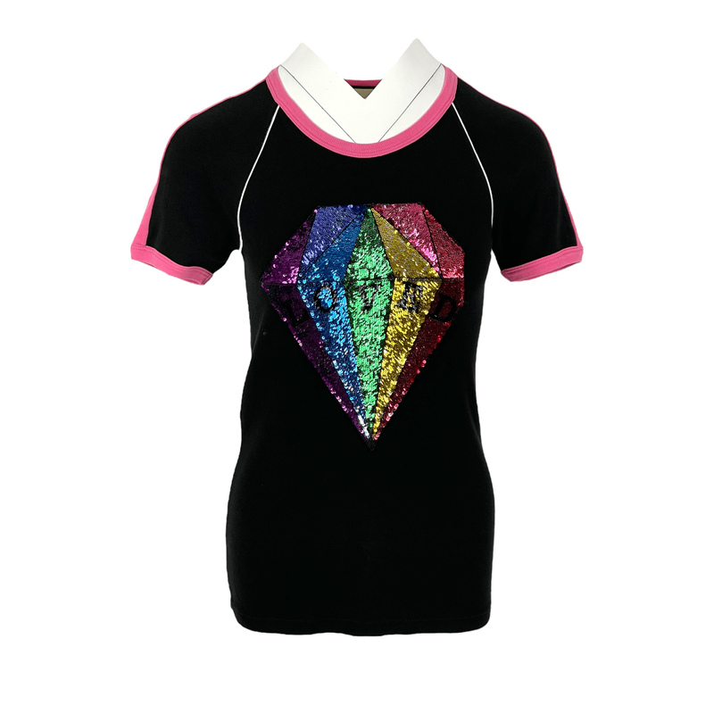 Gucci Black Pink Diamond Loved Tshirt S - 1
